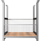 GS tested pallet | 1.05 m x 0.68 m | DP suitable for flat pallets | Mesh box palletfilling dimensions: 1,08m x 0,68m x 1,07m